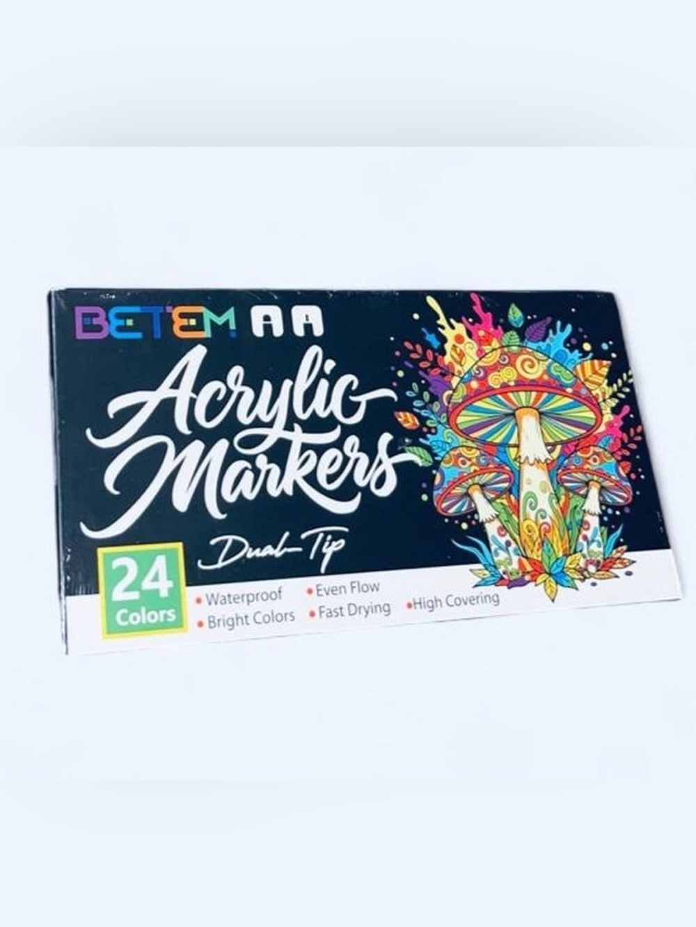 BETEM AA Acrylic Markers 24 Colors Dual Tip